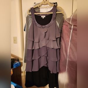 Size 16 sleeveless layered tier dress.